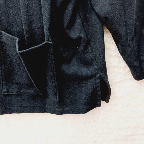 Sweater Cardigan Button XL Black Minimalist Quiet Luxury Classic Capsule Modern - Picture 3 of 8